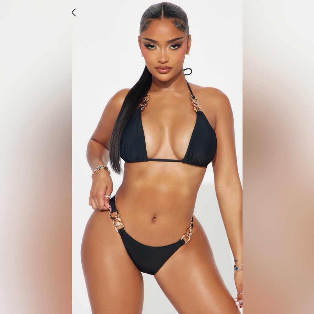 Black Bikini with Chain Accents